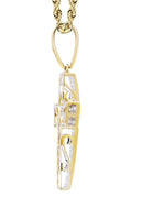10K Yellow Gold Cross Pendant & Rope Chain | 0.81 Carats