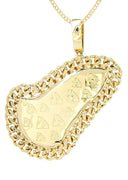 14 Yellow Gold Praying Hands Diamond Pendant &  Cuban Chain | 4.23 Carats
