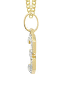 10K Yellow Gold | #3 Diamond Pendant & Cuban Chain | 0.48 Carats