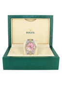 Diamond Gold Rolex Watch For Men 16233 | 36Mm | Pink Roman Numeral Dial | Two Row 4.25 Carat Bezel | Jubilee Band