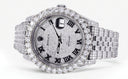 Diamond Iced Out Rolex Datejust 41 | 25 Carats Of Diamonds | Custom Full Diamond Roman Dial | Jubilee Band