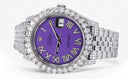 Diamond Iced Out Rolex Datejust 41 | 25 Carats Of Diamonds | Custom Purple Roman Diamond Dial | Jubilee Band