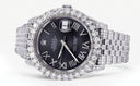 Diamond Iced Out Rolex Datejust 41 | 25 Carats Of Diamonds | Custom Grey Roman Diamond Dial | Jubilee Band