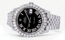 Diamond Iced Out Rolex Datejust 41 | 25 Carats Of Diamonds | Custom Black Roman Diamond Dial | Jubilee Band