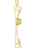 14K Yellow Gold Cross Diamond Pendant & Cuban Chain | 1.06 Carats