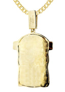 10K Yellow Gold Jesus Head Pendant & Cuban Chain | 2.78 Carats