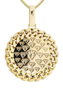 10K Yellow Gold Jesus Head Diamond Pendant &  Franco Chain | 1.8 Carats