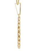 10K Yellow Gold Jesus Head Diamond Pendant &  Franco Chain | 1.8 Carats