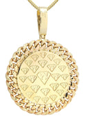 14 Yellow Gold Crown Diamond Pendant &  Franco Chain | 2.61 Carats