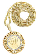 14 Yellow Gold Crown Diamond Pendant &  Franco Chain | 2.61 Carats