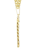 14K Yellow Gold Dog Tag Pendant & Cuban Chain | 0.87 Carats