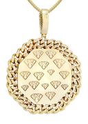 10K Yellow Gold Lion Head Diamond Pendant & Franco Chain | 2.92 Carats