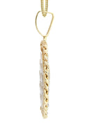 10K Yellow Gold Lion Head Diamond Pendant & Franco Chain | 2.92 Carats