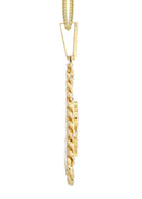 14 Yellow Gold Money Sign Diamond Pendant & Franco Chain | 2.4 Carats
