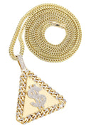 14 Yellow Gold Money Sign Diamond Pendant & Franco Chain | 2.4 Carats