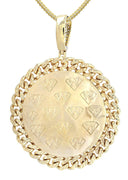 10K Yellow Gold Pharaoh Diamond Pendant & Franco Chain | 4.44 Carats