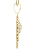 10K Yellow Gold Pharaoh Diamond Pendant & Franco Chain | 4.44 Carats
