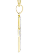 10K Yellow Gold Big Ankh Diamond Pendant & Cuban Chain | 0.45 Carats