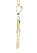 10K Yellow Gold Ankh Diamond Pendant & Cuban Chain | 0.23 Carats