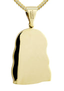 14K Yellow Gold Jesus Head Pendant & Franco Chain | 1.16 Carats