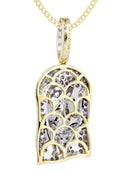 10K Yellow Gold Jesus Head Diamond Pendant & Cuban Chain | 0.56 Carats