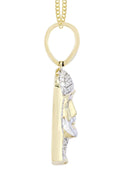 10K Yellow Gold Jesus Head Diamond Pendant & Cuban Chain | 0.56 Carats