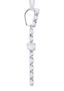 14K White Gold Cross Diamond Pendant & Cuban Chain | 2.34 Carats
