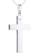 14K White Gold Cross Diamond Pendant & Cuban Chain | 2.57 Carats