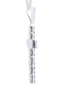 14K White Gold Cross Diamond Pendant & Cuban Chain | 2.57 Carats