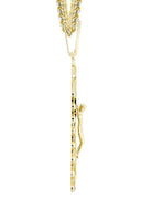 14K Yellow Gold Cross Pendant & Franco Chain | 2.65 Carats