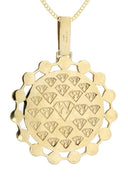 10K Yellow Gold Versace Diamond Pendant & Cuban Chain | 1.39 Carats