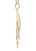 10K Yellow Gold Praying Hands Diamond Pendant & Rope Chain | 5 Carats