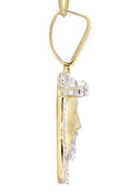 14K Yellow Gold Jesus Head Diamond Pendant & Franco Chain | 3.45 Carats