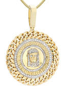 14 Yellow Gold Jesus Head Diamond Pendant &  Franco Chain | 1.59 Carats