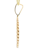 14 Yellow Gold Praying Hands Diamond Pendant &  Cuban Chain | 1.46 Carats