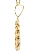 10K Yellow Gold Jesus Head Diamond Pendant &  Rope Chain | 1.7 Carats