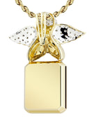 10K Yellow Gold Ruby Angel Pendant & Rope Chain | 1.6 Carats