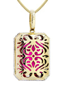 10K Yellow Gold Ruby Diamond Pendant & Franco Chain | 1.36 Carats