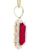 10K Yellow Gold Ruby Diamond Pendant & Franco Chain | 1.36 Carats