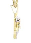 14K Yellow Gold Jesus Head Pendant & Franco Chain | 0.88 Carats
