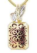 14K Yellow Gold Ruby Praying Hands Pendant & Franco Chain | 2.91 Carats