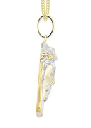10K Yellow Gold Jesus Head Diamond Pendant & Cuban Chain | 0.66 Carats