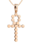 14K Rose Gold Ankh Diamond Pendant & Cuban Chain | 2.85 Carats