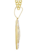 14K Yellow Gold Lion Dog Tag Pendant & Cuban Chain | 3.09 Carats