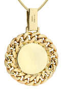 14 Yellow Gold Hamsa Diamond Pendant &  Franco Chain | 0.7 Carats