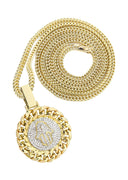 14 Yellow Gold Hamsa Diamond Pendant &  Franco Chain | 0.7 Carats