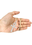 14K Yellow Gold Ankh Diamond Pendant & Cuban Chain | 1.88 Carats