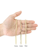 14K Yellow Gold Ankh Diamond Pendant & Cuban Chain | 1.88 Carats