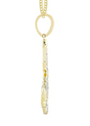 10K Yellow Gold Arabic Allah Diamond Pendant & Cuban Chain | 0.41 Carats