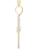 10K Yellow Gold Ankh Diamond Pendant & Cuban Chain | 1.13 Carats